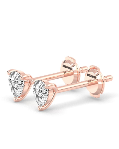 Boucles d'Oreilles en Or rose avec Diamants Poire