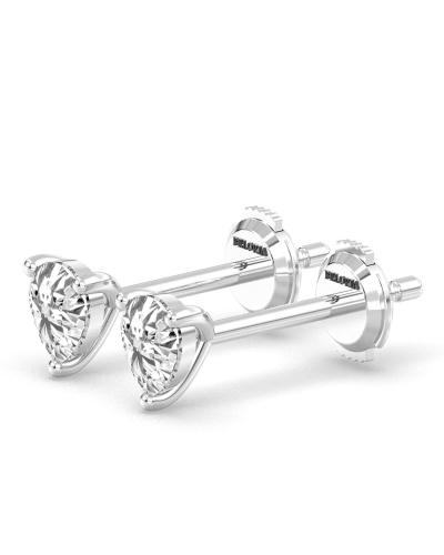 Boucles d'Oreilles en Or blanc avec Diamants Poire