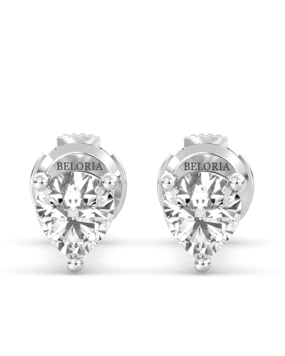 Boucles d'Oreilles en Or blanc avec Diamants Poire