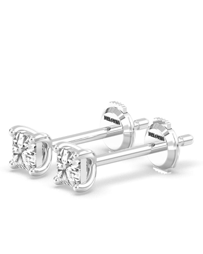Boucles d'Oreilles en Or blanc avec Diamants Princesse