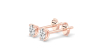 Boucles d'Oreilles en Or rose avec Diamants Princesse