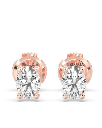 Boucles d'Oreilles en Or rose avec Diamants Princesse