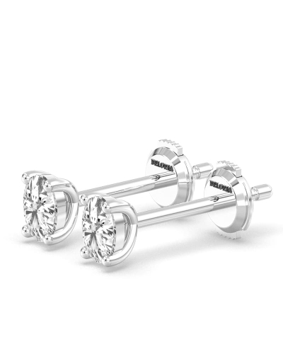 Boucles d'Oreilles en Or blanc avec Diamants Ovales