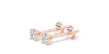 Boucles d'Oreilles en Or rose avec diamant rond