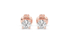 Boucles d'Oreilles en Or rose avec diamant rond