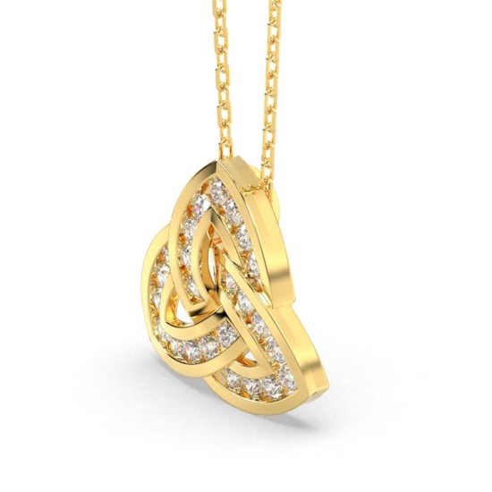 Pendentif or jaune 18k trilogie diamants
