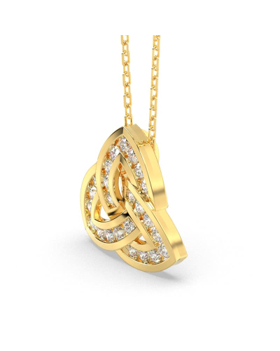 Pendentif or jaune 18k trilogie diamants