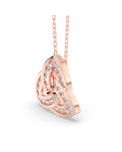 Pendentif or rose 18k trilogie diamants