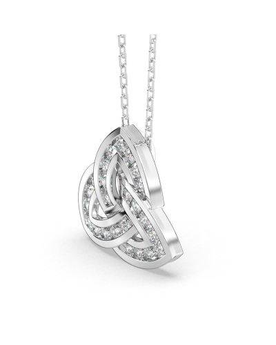 Pendentif or blanc 18k trilogie diamants