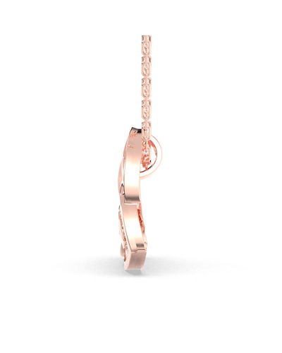 Pendentif or rose 18k trilogie diamants