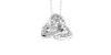 Pendentif or blanc 18k trilogie diamants