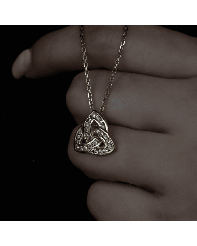 Pendentif or jaune  18k trilogie diamants