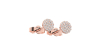 Boucles d'oreilles rond or rose 18 carats et diamants