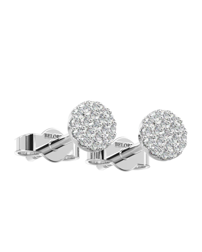 Boucles d'oreilles rond or blanc 18 carats et diamants