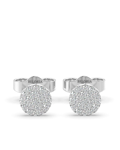 Boucles d'oreilles rond or blanc 18 carats et diamants