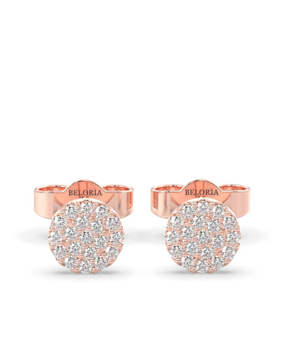 Boucles d'oreilles rond or rose 18 carats et diamants