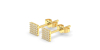Boucles d'oreilles princesse or jaune 18 carats et diamants