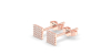 Boucles d'oreilles princesse or rose 18 carats et diamants