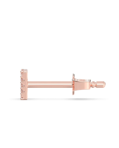 Boucles d'oreilles princesse or rose 18 carats et diamants