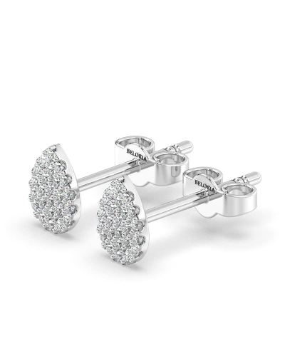 Boucles d'oreilles poire or blanc 18 carats et diamants
