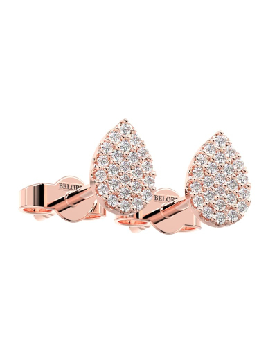 Boucles d'oreilles poire or rose 18 carats et diamants