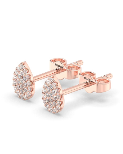 Boucles d'oreilles poire or rose 18 carats et diamants
