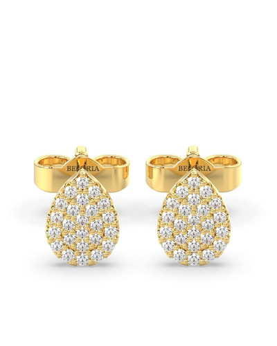 Boucles d'oreilles poire or jaune 18 carats et diamants