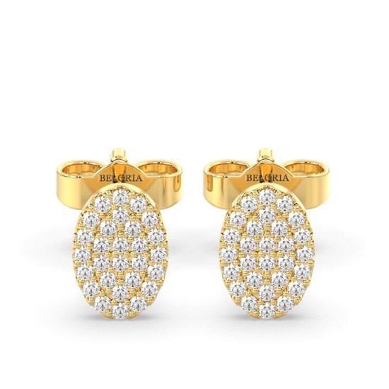 Boucles ovale illusion or jaune