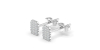 Boucles d'oreilles forme émeraude or blanc 18 carats et diamants