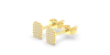 Boucles d'oreilles forme émeraude or jaune 18 carats et diamants
