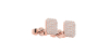 Boucles d'oreilles forme émeraude or rose 18 carats et diamants
