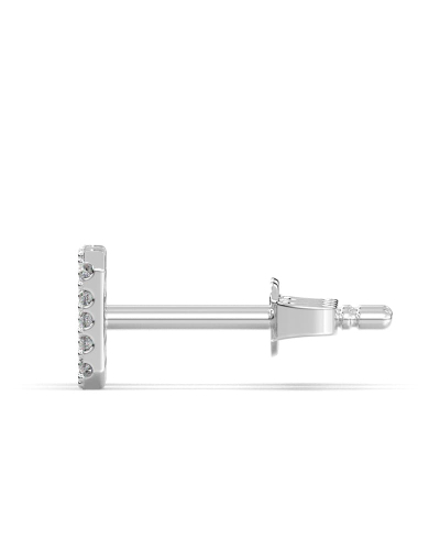 Boucles d'oreilles forme émeraude or blanc 18 carats et diamants
