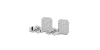 Boucles d'oreilles forme émeraude or blanc 18 carats et diamants