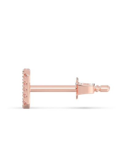 Boucles d'oreilles forme émeraude or rose 18 carats et diamants