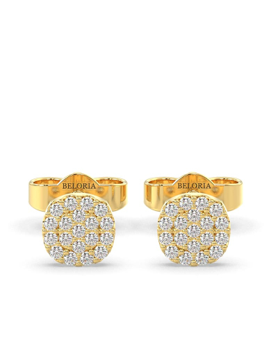 Boucles d'oreilles coussin or jaune 18 carats et diamants