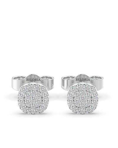 Boucles d'oreilles coussin or blanc 18 carats et diamants