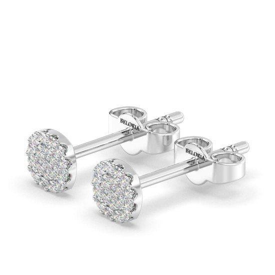 Boucles d'oreilles coussin or blanc 18 carats et diamants