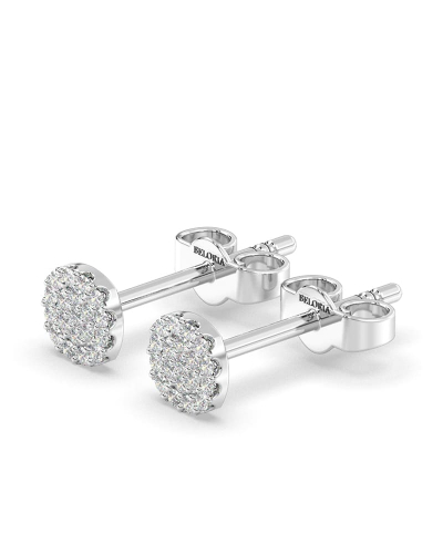 Boucles d'oreilles coussin or blanc 18 carats et diamants