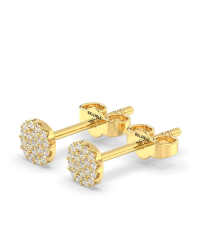 Boucles d'oreilles coussin or jaune 18 carats et diamants