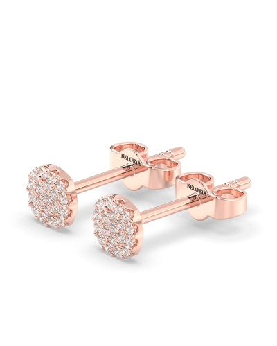 Boucles d'oreilles coussin or rose 18 carats et diamants