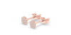 Boucles d'oreilles coussin or rose 18 carats et diamants