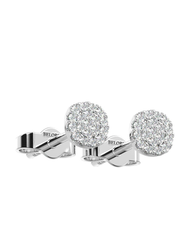 Boucles d'oreilles coussin or blanc 18 carats et diamants