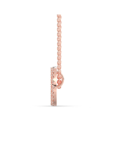 Collier rond diamant en or rose 18 carats