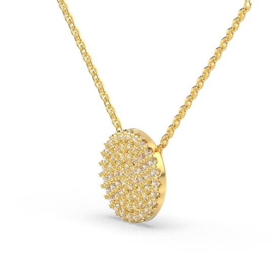 Collier rond diamant en or jaune 18 carats