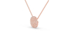 Collier rond diamant en or rose 18 carats