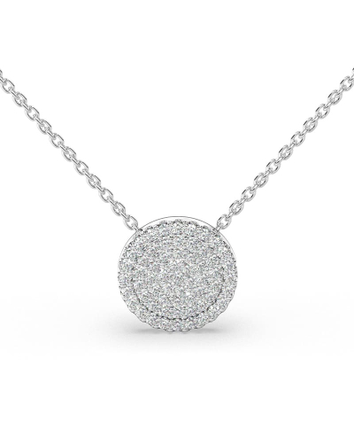 Collier rond diamant en or blanc 18 carats