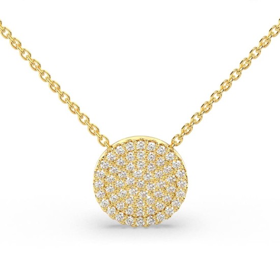 Collier rond diamant en or jaune 18 carats