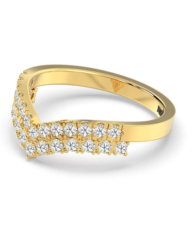 Double rangs alliance diamants or jaune