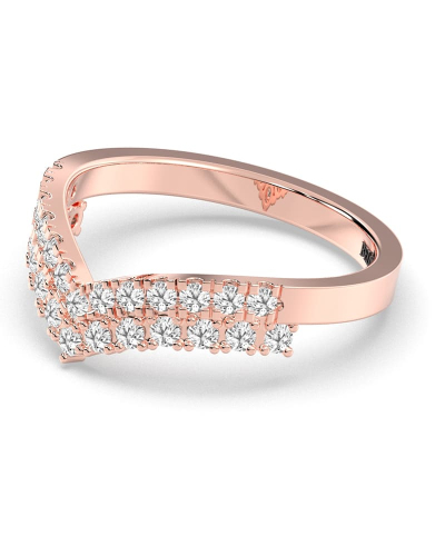 Double rangs alliance diamants or rose