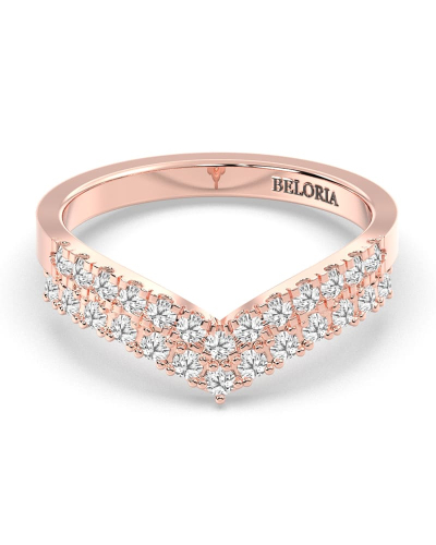 Double rangs alliance diamants or rose